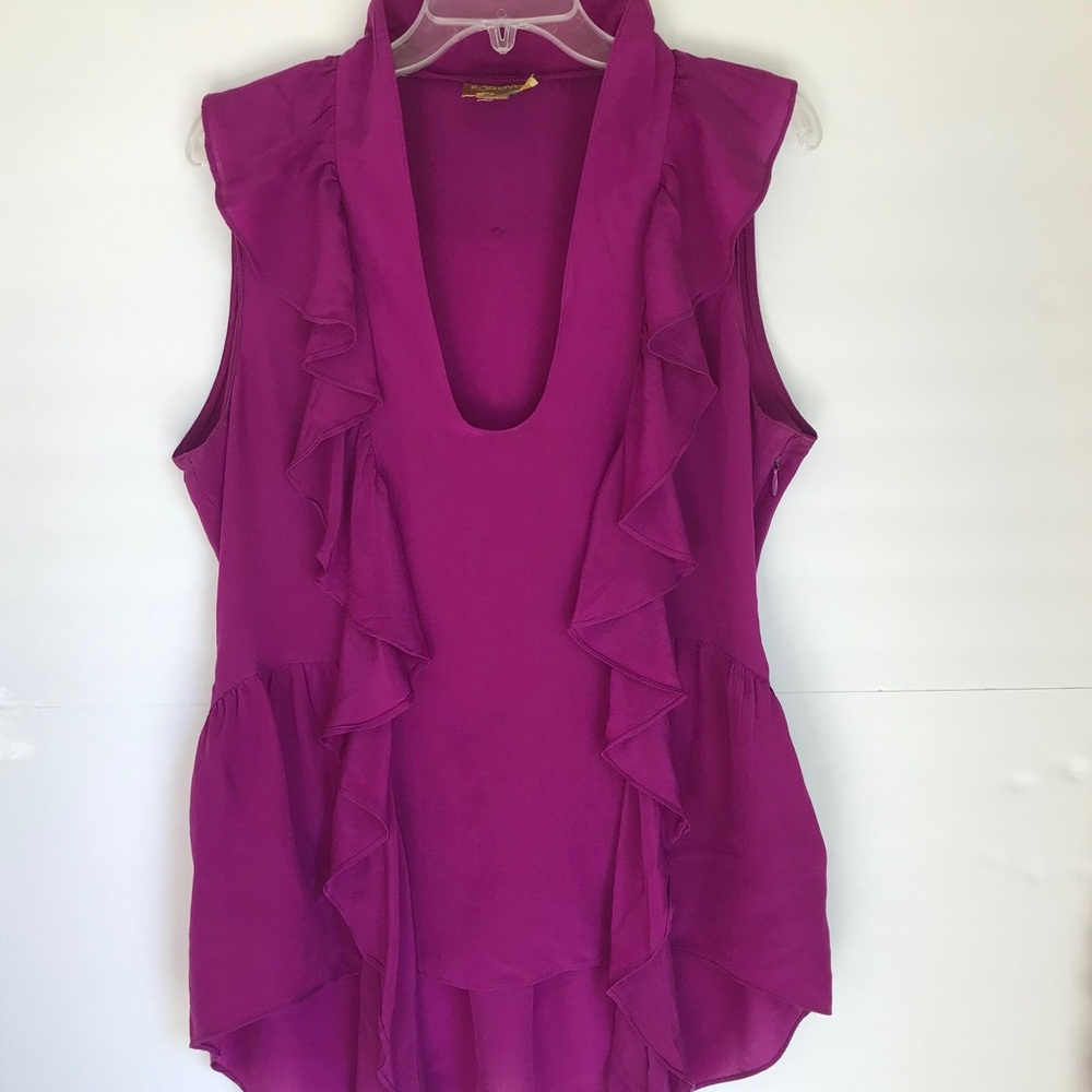 Women’s Sleeveless Purple Silk Top